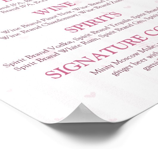 Let’s Drink Bar Menu Sign | A Tiny Bit Engaged  ポスター (角)