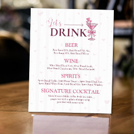 Let’s Drink Bar Menu Sign | A Tiny Bit Engaged  ポスター