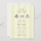 Let’s Eat Cake Bridal Shower Coquette Design 招待状 (正面)