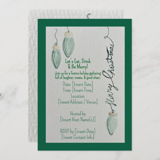Let’s Eat, Drink & Be Merry Invitation  招待状 (正面/裏面)