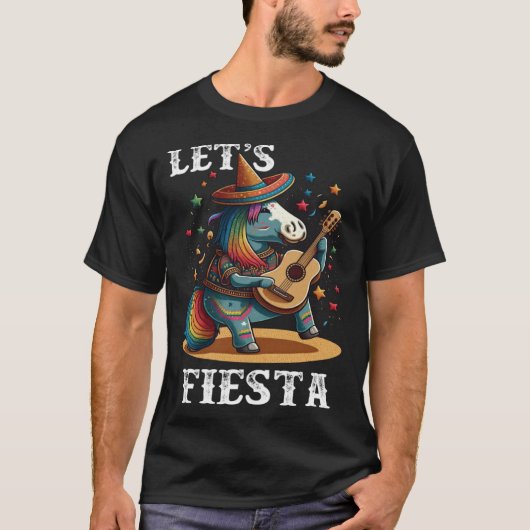 Let s Fiesta Cinco De Mayo Party Mexican Unicorn Tシャツ (正面)