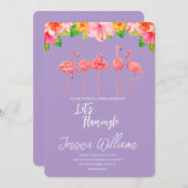 Let’s Flamingle! Tropical Bridal Shower Bash 招待状 (正面/裏面)