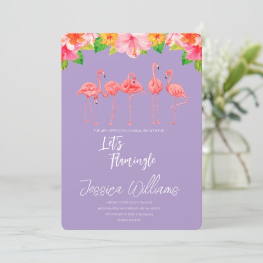 Let’s Flamingle! Tropical Bridal Shower Bash 招待状 (スタンド正面)