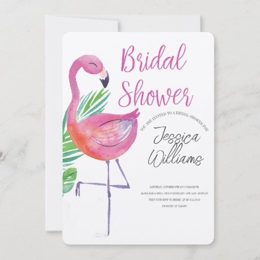 Let’s Flamingle! Tropical Bridal Shower Bash 招待状 (正面)
