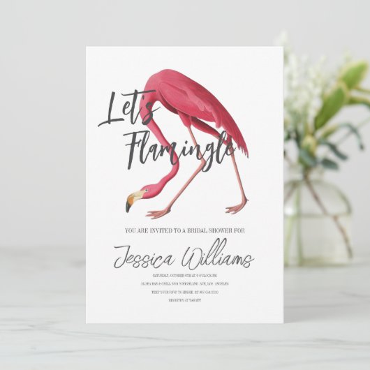 Let’s Flamingle! Tropical Bridal Shower Bash 招待状 (スタンド正面)