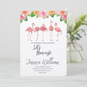 Let’s Flamingle! Tropical Bridal Shower Bash 招待状 (スタンド正面)