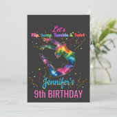 Let’s Flip, Jump, Tumble & Twirl Birthday Girl 招待状 (スタンド正面)