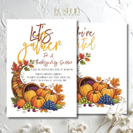 Let’s Gather Thanksgiving Dinner Fall Harvest 招待状