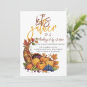 Let’s Gather Thanksgiving Dinner Fall Harvest 招待状 (スタンド正面)