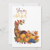 Let’s Gather Thanksgiving Dinner Fall Harvest 招待状 (裏面)