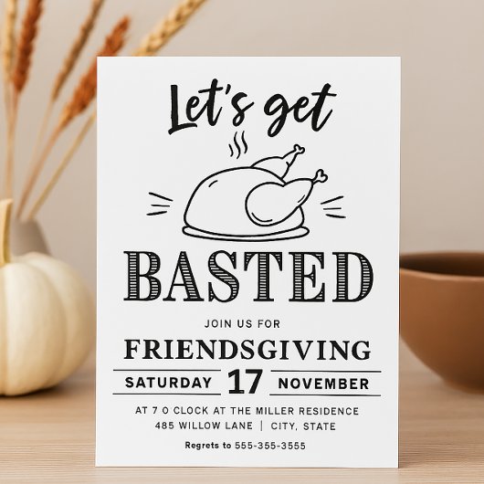 Let’s Get Basted Funny Friendsgiving  招待状