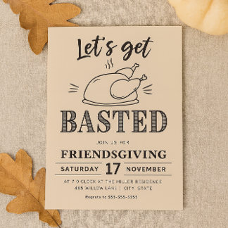 Let’s Get Basted Funny Friendsgiving  招待状