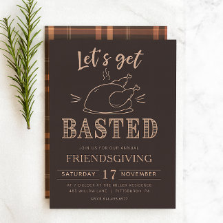 Let’s Get Basted Funny Friendsgiving Invitation 招待状