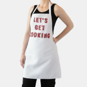 “Let’s Get Cooking” Motivational White Apron | Fun エプロン (インサイチュ)