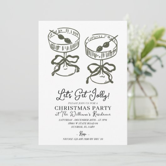 Let’s Get Jolly Christmas Party Olive Martini  招待状 (スタンド正面)