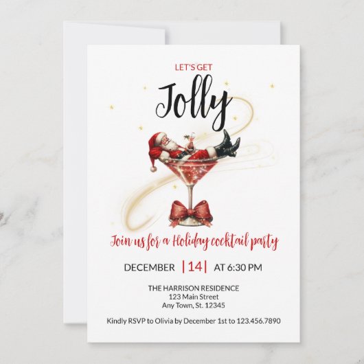 Let’s Get Jolly Holiday Party Invitation 招待状 (正面)