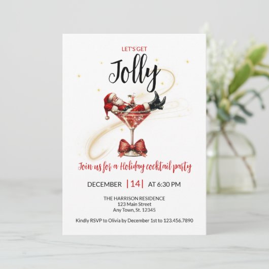 Let’s Get Jolly Holiday Party Invitation 招待状 (スタンド正面)