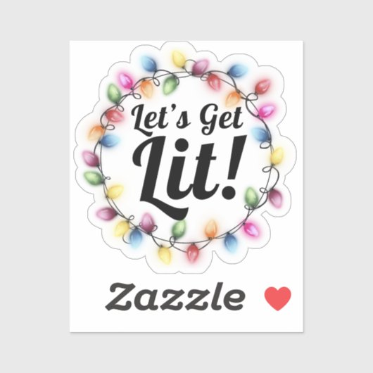 Let’s Get Lit! – Festive Christmas Lights Design シール (シート)
