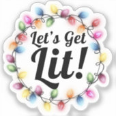 Let’s Get Lit! – Festive Christmas Lights Design シール (正面)