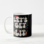 Let S Get Lit Funny Christmas Lights Xmas Pajamas コーヒーマグカップ (左)