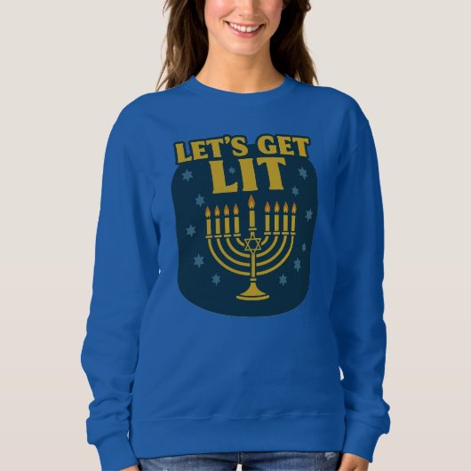Let’s Get Lit Hanukkah スウェットシャツ (正面)