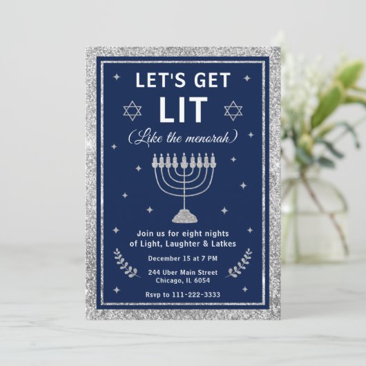 Let’s Get Lit Hanukkah Party 招待状 (スタンド正面)