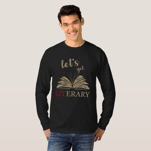 Let s Get Literary Punny Reading Lingo Tシャツ (正面フル)