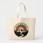 Let’s Get Lost Retro Mountain Adventure Outdoor ラージトートバッグ (正面)