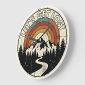 Let’s Get Lost Retro Mountain Adventure Outdoor ラージ壁時計 (傾斜)