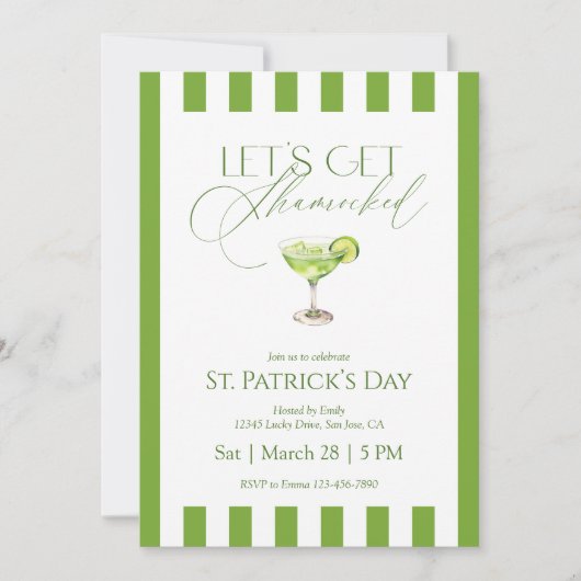 Let’s Get Shamrocked St Patrick’s Day Party 招待状 (正面)