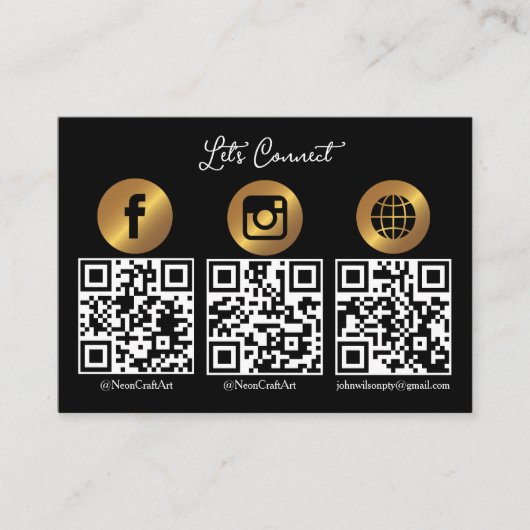 Let’s Get Social | Modern QR Code  名刺 (正面)