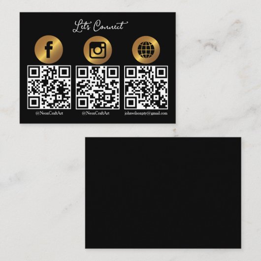 Let’s Get Social | Modern QR Code  名刺 (正面/裏面)