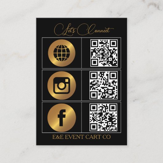 Let’s Get Social | Modern QR Code Business 名刺 (正面)