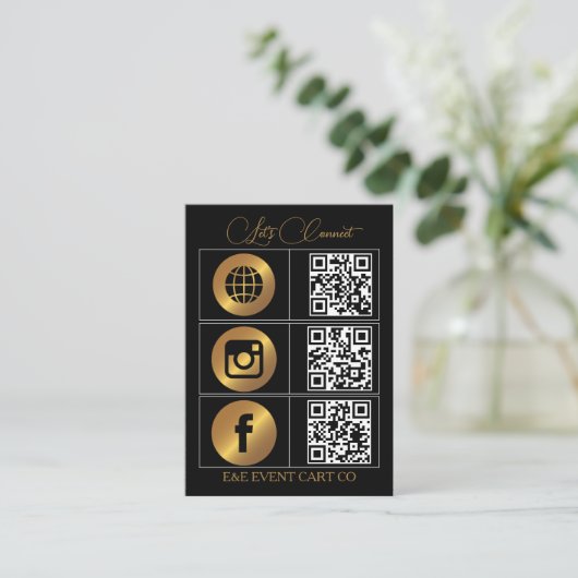 Let’s Get Social | Modern QR Code Business 名刺 (スタンド正面)