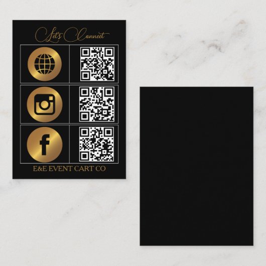 Let’s Get Social | Modern QR Code Business 名刺 (正面/裏面)