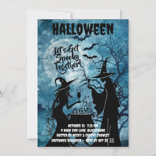 Let’s Get Spooky Together Halloween Invite セーブザデート (正面)