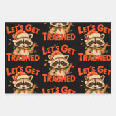 Let’s Get Trashed Christmas Raccoon Feral Xmas ラッピングペーパーシート (正面)