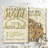 Let’s Get Wild Leopard Animal Glam Gold Birthday 招待状
