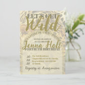 Let’s Get Wild Leopard Animal Glam Gold Birthday 招待状 (スタンド正面)