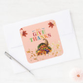 Let’s Give Thanks Cornucopia Thanksgiving スクエアシール (封筒)