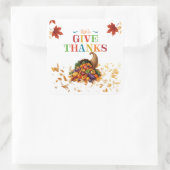 Let’s Give Thanks Cornucopia Thanksgiving スクエアシール (バッグ)