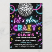 Let’s Glow Crazy disco party 招待状 (正面)