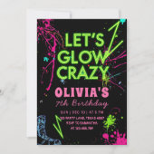 Let’s Glow Crazy Roller Skating Birthday 招待状 (正面)