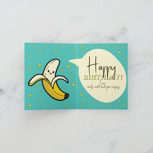 Let’s Go Bananas – Happy Birthday カード (内部)