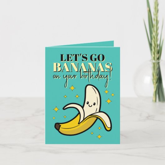 Let’s Go Bananas – Happy Birthday カード (正面)