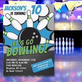 Let’s Go Bowling!  Fun Bowling-Style Birthday Kids 招待状