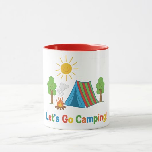 Let’s Go Camping Kids Crayon Tent Art マグカップ (中央)
