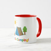 Let’s Go Camping Kids Crayon Tent Art マグカップ (正面右)