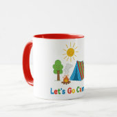 Let’s Go Camping Kids Crayon Tent Art マグカップ (正面左)