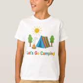 Let’s Go Camping Kids Crayon Tent Art Tシャツ (正面)